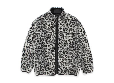 WACKO MARIA Reversible Leopard Boa Fleece Jacket "White"