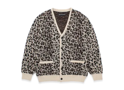 WACKO MARIA Leopard Mohair Jacquard Knit Cardigan "Ivory"
