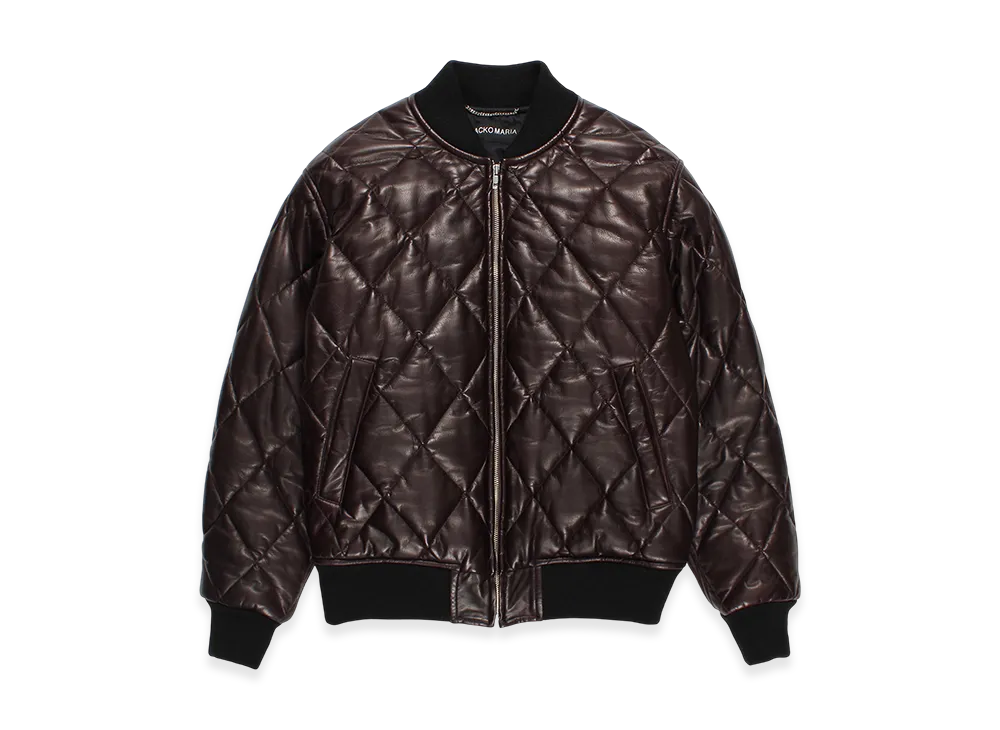WACKO MARIA Leather Quilted Jacket "Dark Purple"