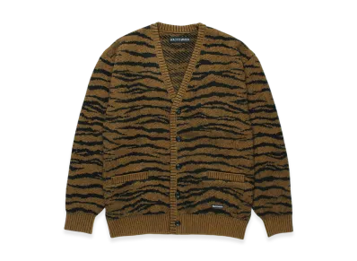 WACKO MARIA Tiger Mohair Jacquard Knit Cardigan "Brown"