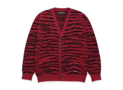WACKO MARIA Tiger Mohair Jacquard Knit Cardigan "Red"