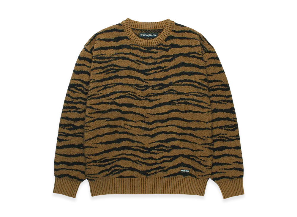 WACKO MARIA Tiger Mohair Jacquard Knit Sweater "Brown"
