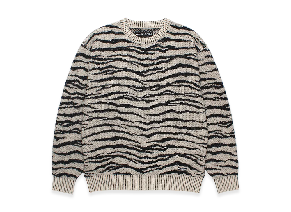 WACKO MARIA Tiger Mohair Jacquard Knit Sweater "Ivory"