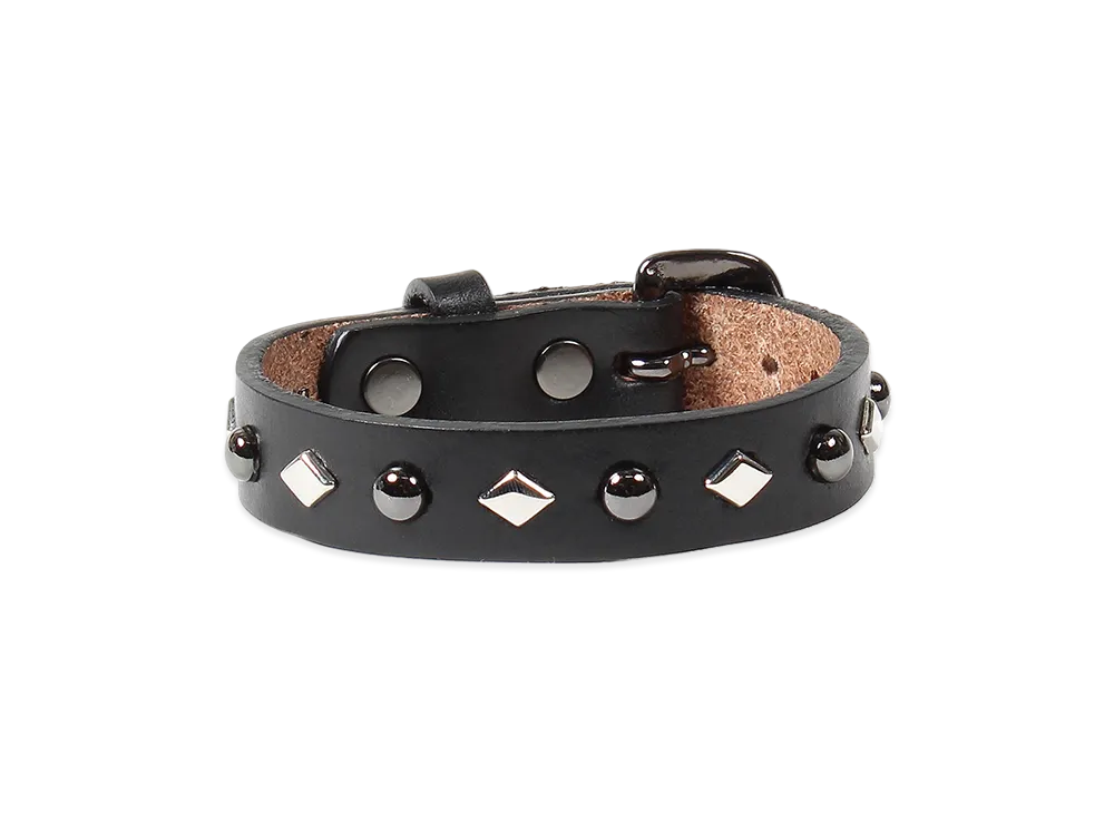 WACKO MARIA x Wolf's Head Studs Leather Wrist Band (M) 