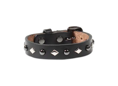 WACKO MARIA x Wolf's Head Studs Leather Wrist Band (M) "Black"