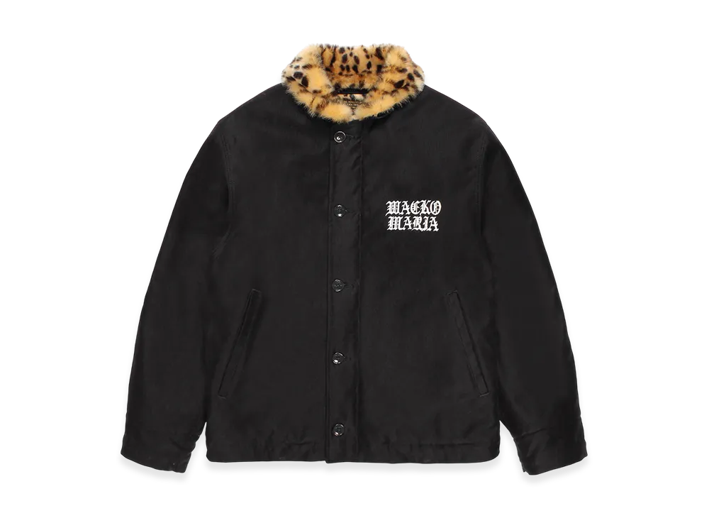 WACKO MARIA Leopard Faux Fur N-1 Deck Jacket 