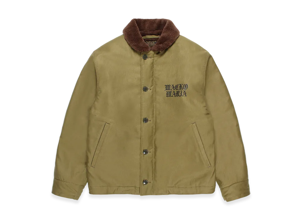 WACKO MARIA Alpaca Boa N-1 Deck Jacket "Khaki"