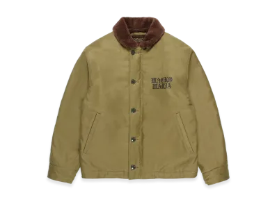 WACKO MARIA Alpaca Boa N-1 Deck Jacket "Khaki"