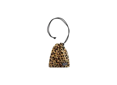 WACKO MARIA Leopard Velour Drawstring Bag "Beige"