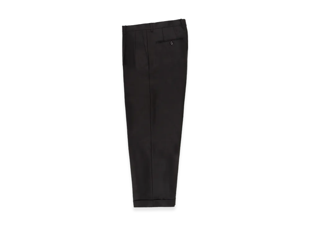 WACKO MARIA x Dormeuil Herringbone Pleated Trousers (Type-1,2,Double) "Black"
