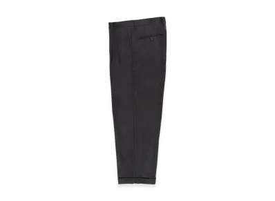 WACKO MARIA x Dormeuil Herringbone Pleated Trousers (Type-1,2,Double) "Charcoal"