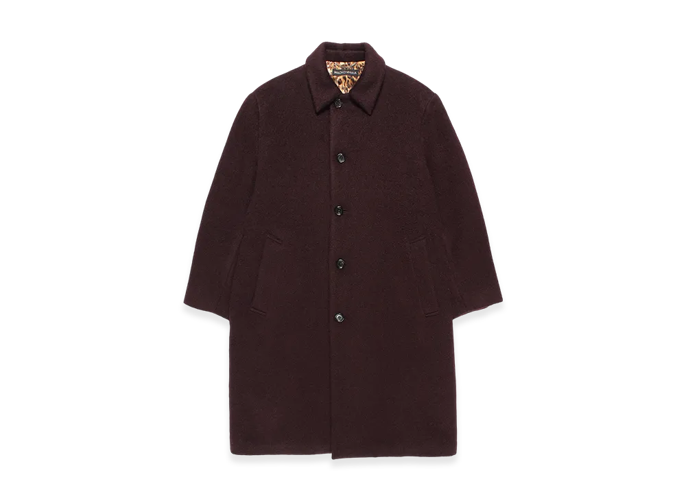 WACKO MARIA Wool Mohair Bal Collar Coat "Dark Purple"