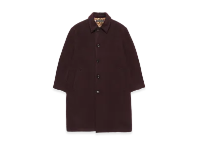 WACKO MARIA Wool Mohair Bal Collar Coat "Dark Purple"