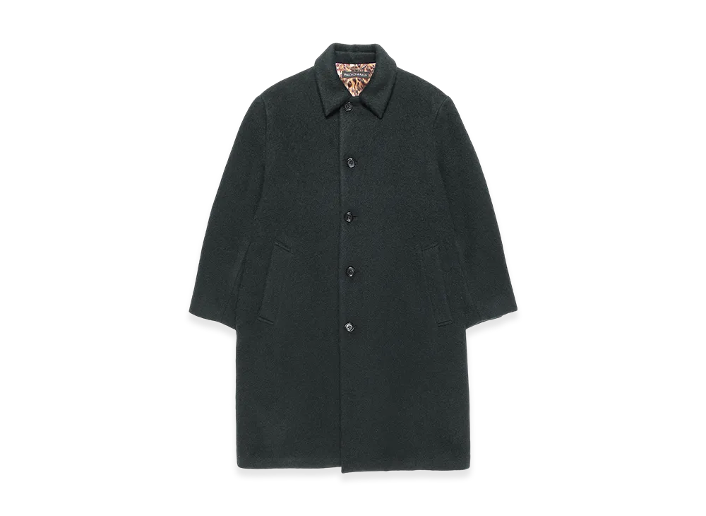 WACKO MARIA Wool Mohair Bal Collar Coat "Dark Green"