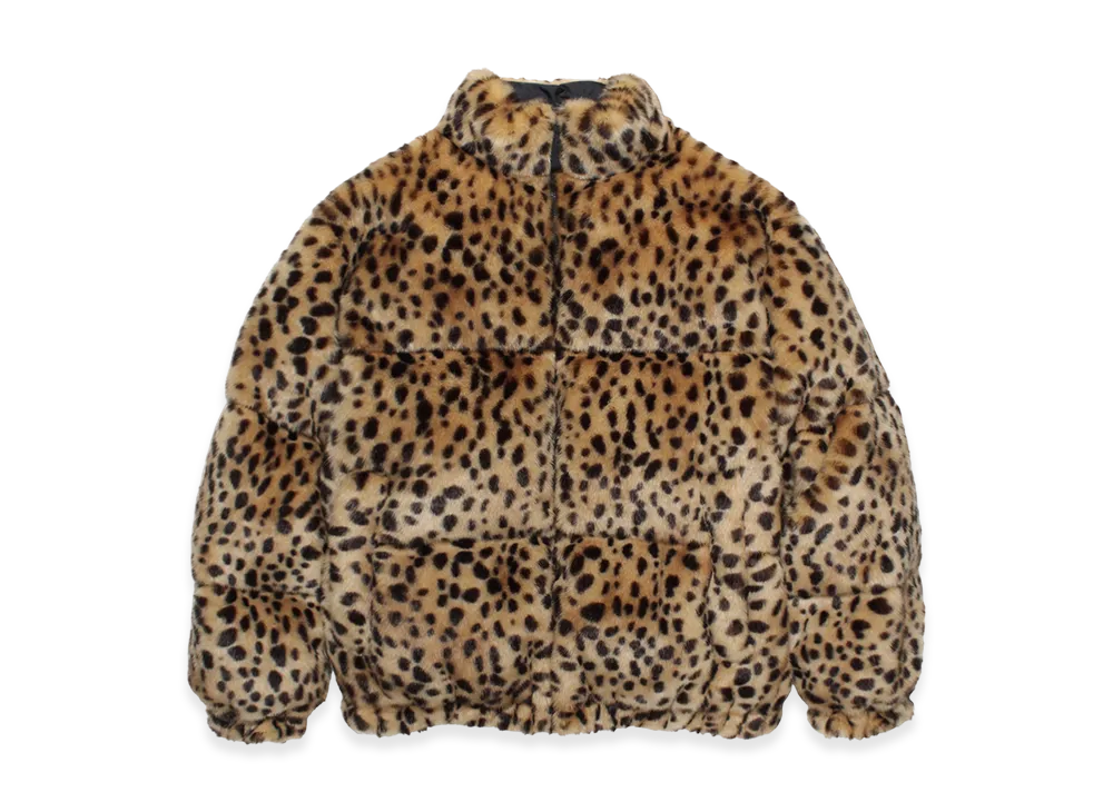 WACKO MARIA x NANGA Leopard Faux Fur Down Jacket "Beige"