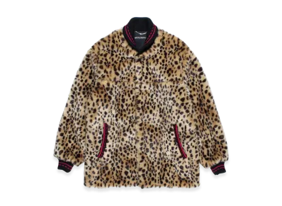 WACKO MARIA Leopard FauFur Car Club Jacket "Beige"