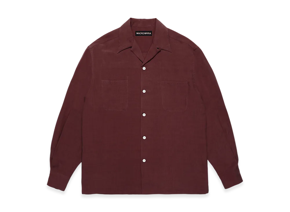 WACKO MARIA 50's Open Collar Shirt "Burgundy"