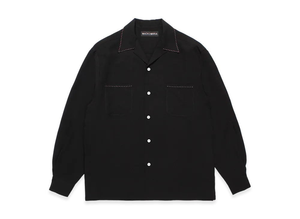 WACKO MARIA 50's Open Collar Shirt "Black"