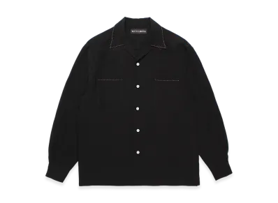 WACKO MARIA 50's Open Collar Shirt "Black"