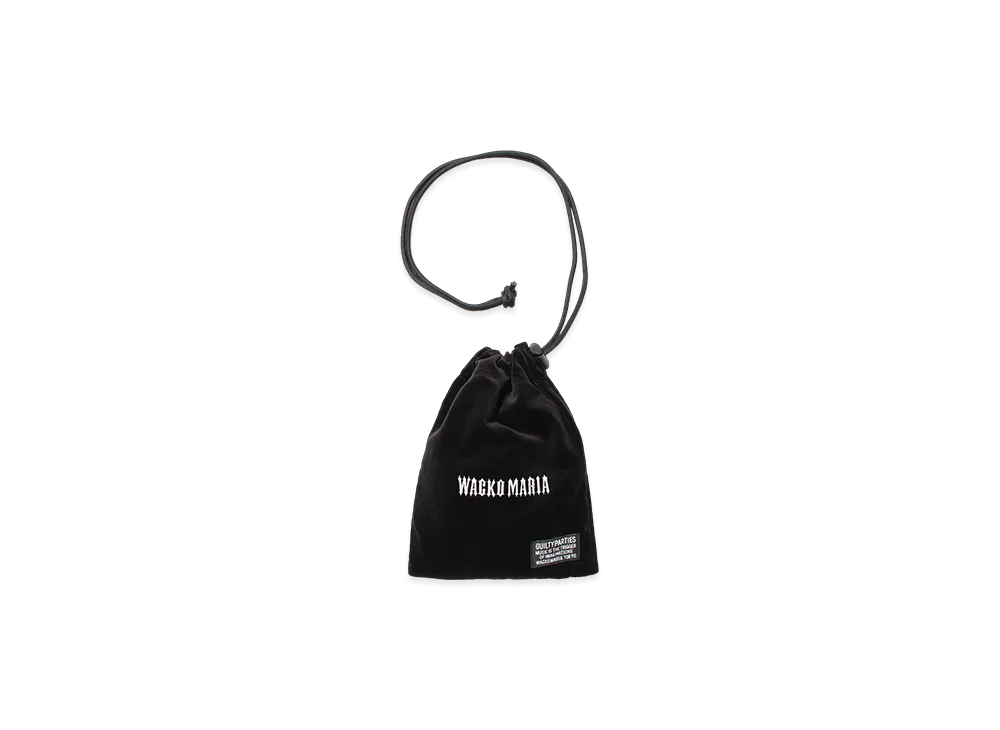WACKO MARIA Velveteen Drawstring Bag "Black"