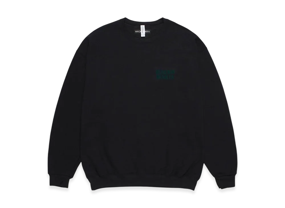 WACKO MARIA Crew Neck Sweat Shirt ( TYPE-2 ) "Black/Green"