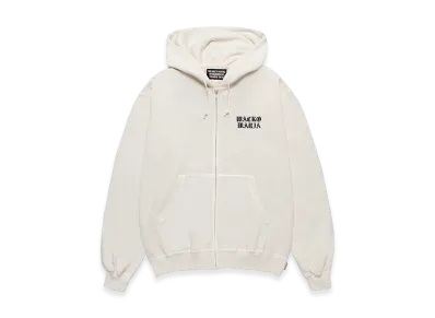 WACKO MARIA Washed Heavy Weight Zip Hooded Sweat Shirt "Ivory"