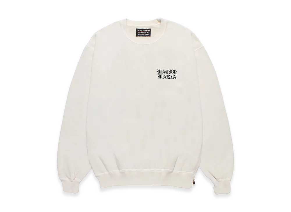 WACKO MARIA Washed Heavy Weight Sweat Shirt "Ivory"