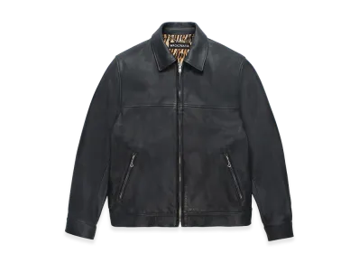 WACKO MARIA Leather Single Riders Jacket "Navy"