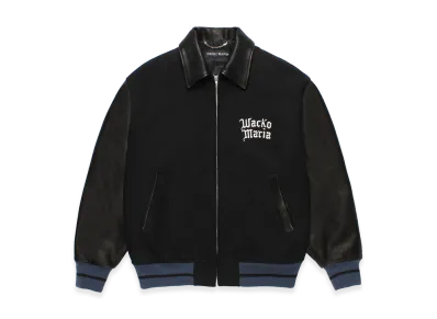 WACKO MARIA Leather Varsity Jacket "Black"