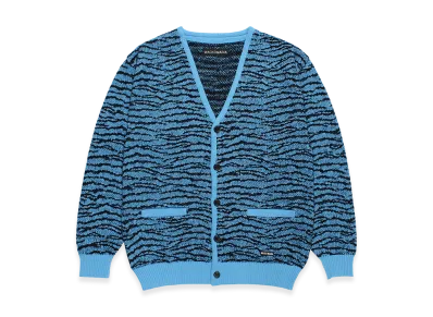 WACKO MARIA Tiger Jacquard Knit Cardigan "Blue"