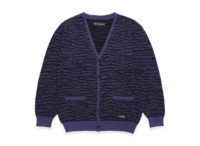 WACKO MARIA Tiger Jacquard Knit Cardigan "Purple"