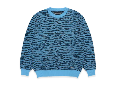 WACKO MARIA Tiger Jacquard Knit Sweater "Blue"