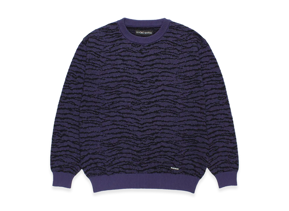 WACKO MARIA Tiger Jacquard Knit Sweater "Purple"