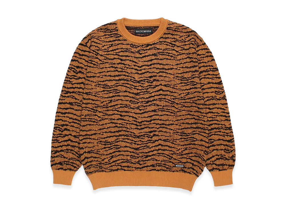WACKO MARIA Tiger Jacquard Knit Sweater "Orange"