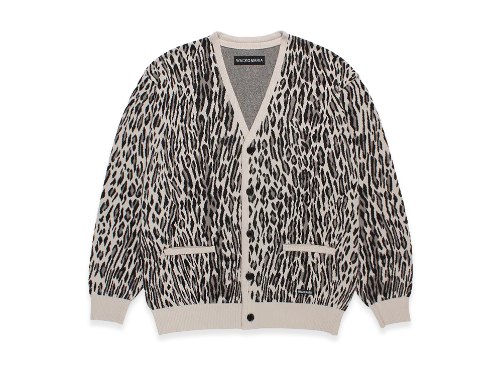 WACKO MARIA Leopard Jacquard Knit Cardigan 