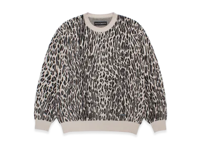 WACKO MARIA Leopard Jacquard Knit Sweater "Ivory"