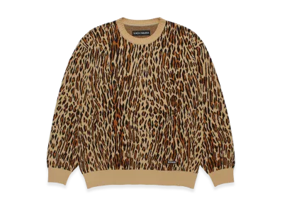 WACKO MARIA Leopard Jacquard Knit Sweater "Beige"