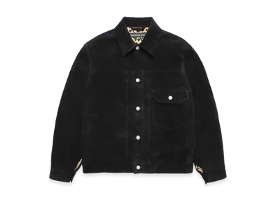 WACKO MARIA Suede Leather Trucker Jacket "Black"