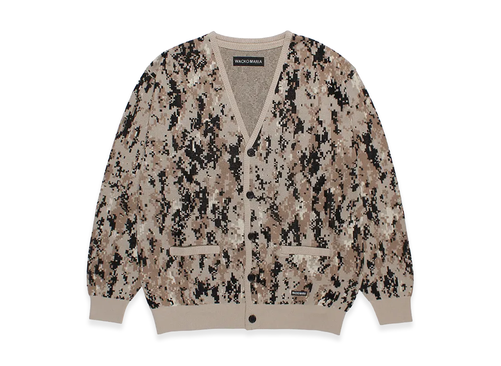 WACKO MARIA Digital Camo Jacquard Knit Cardigan "Beige"