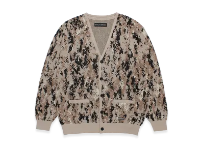 WACKO MARIA Digital Camo Jacquard Knit Cardigan "Beige"