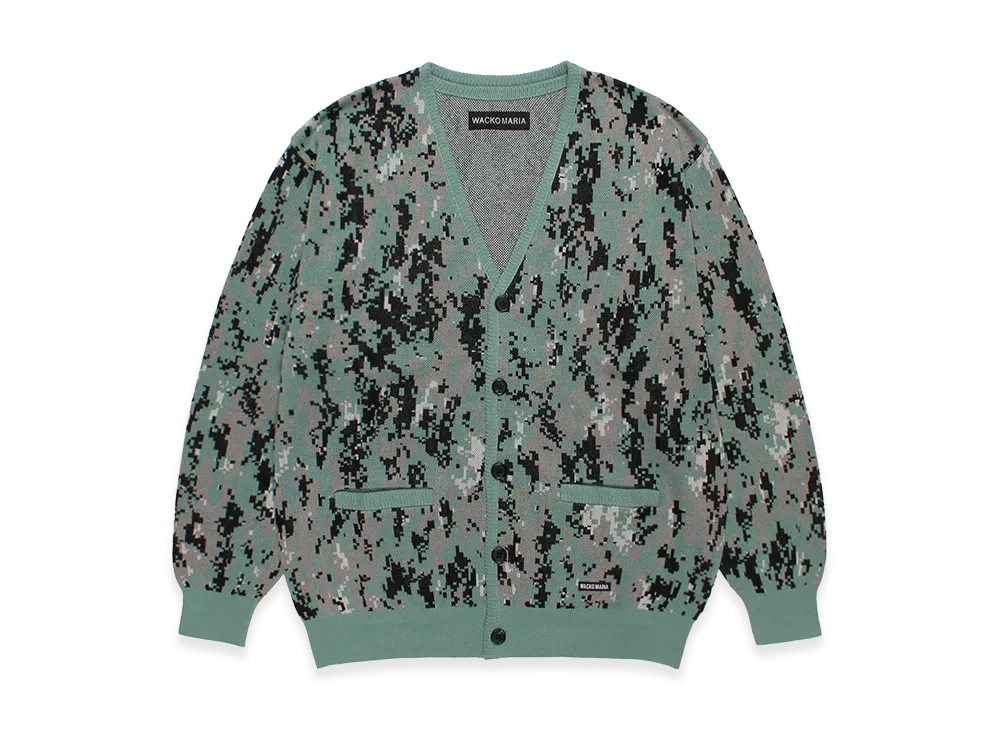 WACKO MARIA Digital Camo Jacquard Knit Cardigan "Green"