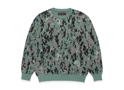 WACKO MARIA Digital Camo Jacquard Knit Sweater "Green"