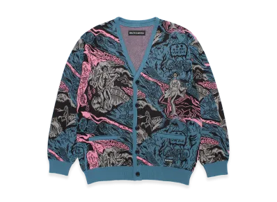 WACKO MARIA Jacquard Knit Cardigan "Blue"