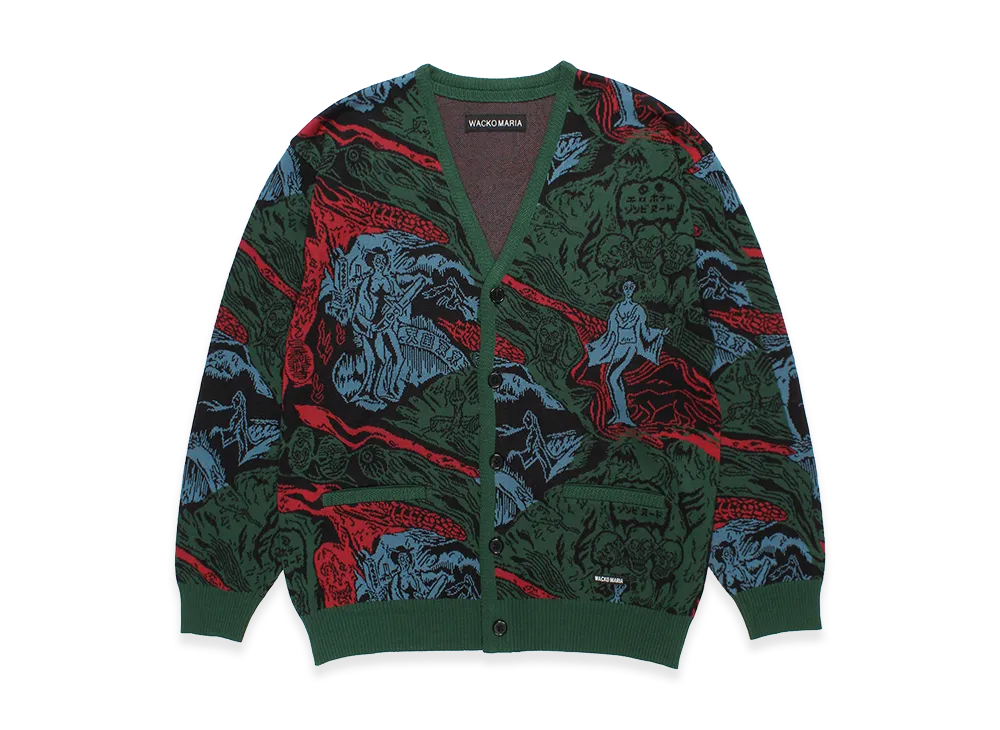 WACKO MARIA Jacquard Knit Cardigan "Green"