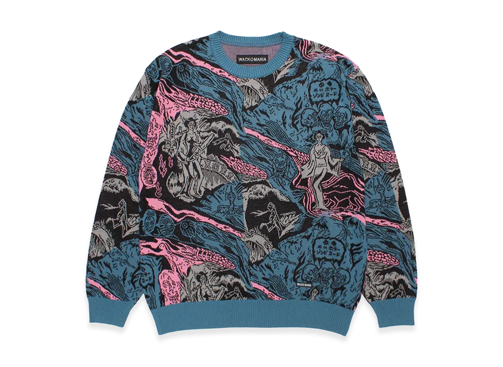 WACKO MARIA Jacquard Knit Sweater "Blue"