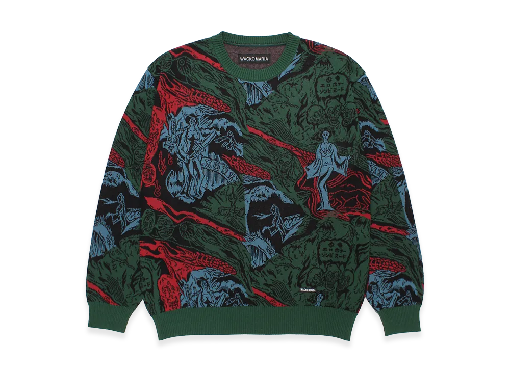 WACKO MARIA Jacquard Knit Sweater "Green"