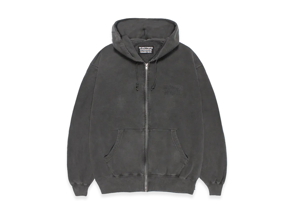 WACKO MARIA Washed Heavy Weight Zip Hooded Sweat Shirt "Gray"