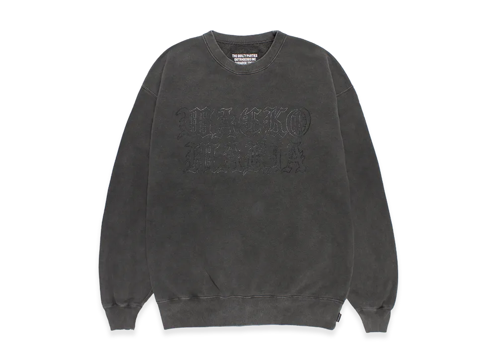 WACKO MARIA Washed Heavy Weight Sweat Shirt "Gray"