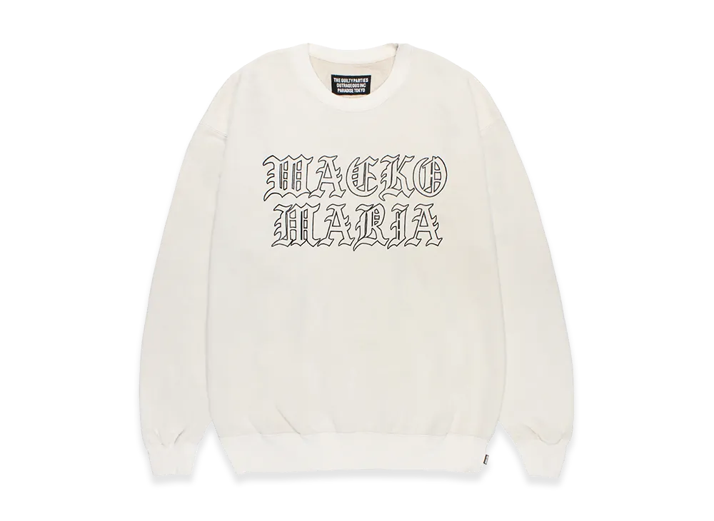 WACKO MARIA Washed Heavy Weight Sweat Shirt "Ivory"