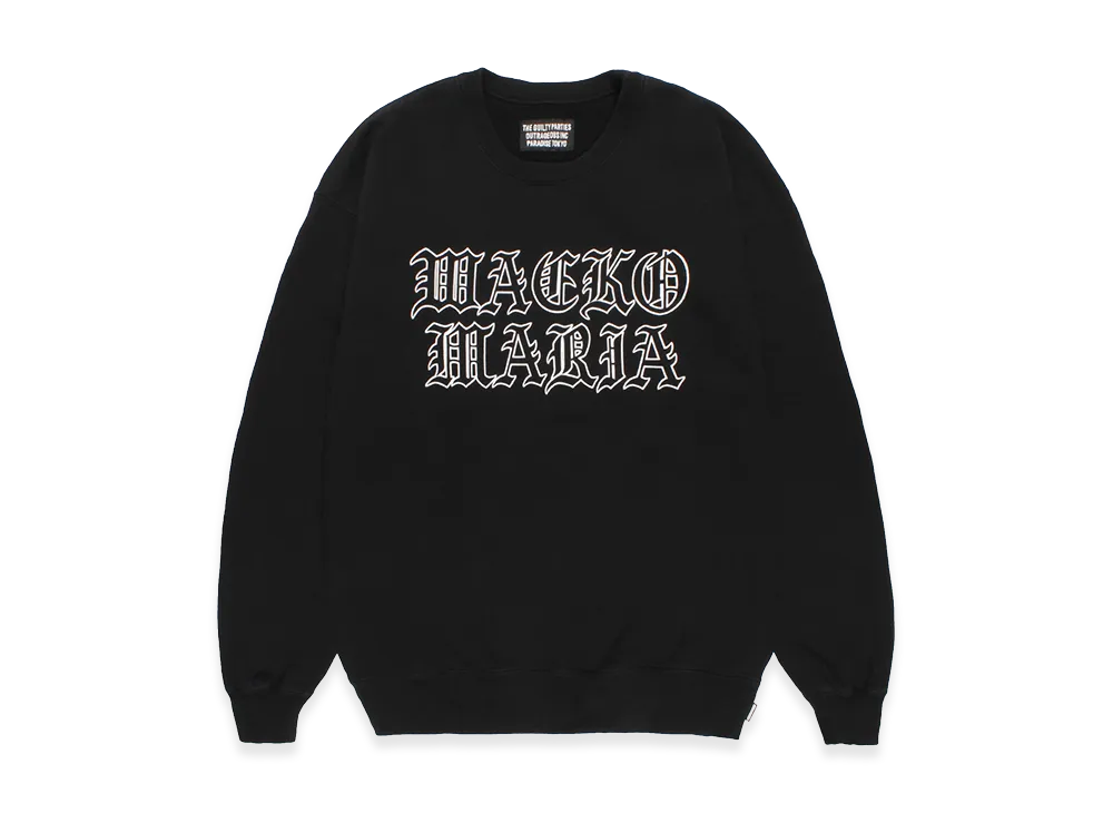 WACKO MARIA Washed Heavy Weight Sweat Shirt "Black"